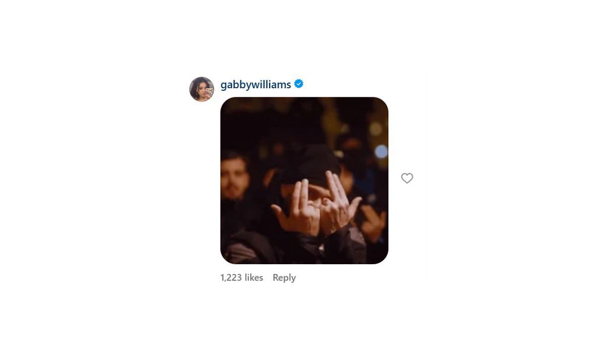 Gabby Williams reacts to Paige Bueckers' post with a GIF (Source: Instagram/Paige Bueckers)